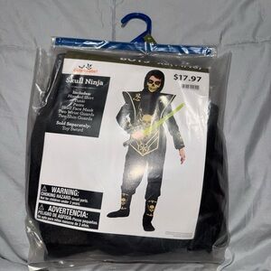 Skull Ninja Costume for Kids - Black and Gold